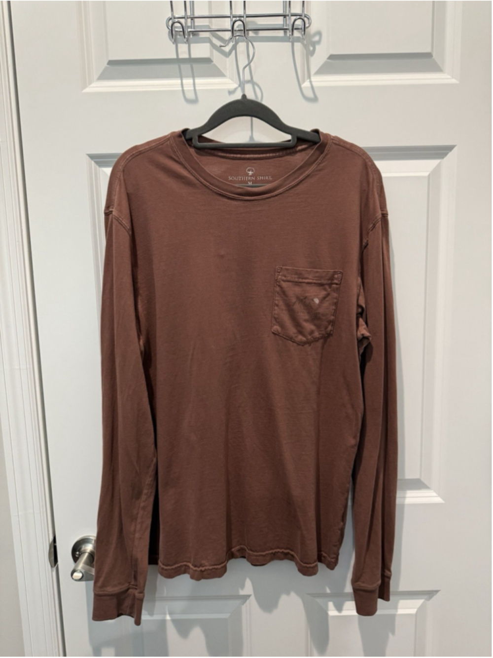 Southern Shirt Men's Brown Cotton Graphic Pocket Crew Neck T-Shirt Size M